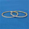 Cubic Zirconia Delicate Bangles With Rhodium 2 Tone Plating