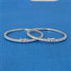Cubic Zirconia Delicate Bangles With Rhodium 2 Tone Plating