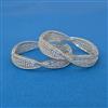 Cubic Zirconia Classic Bangles With Rhodium Plating