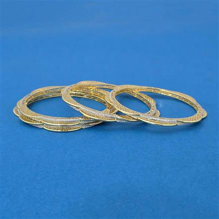 Cubic Zirconia Classic Bangles With 2 Tone Plating
