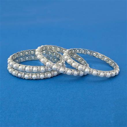 Cubic Zirconia Classic Bangles With Rhodium Plating
