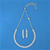 Cubic Zirconia Delicate Necklace With Rhodium 2 Tone Plating