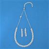 Cubic Zirconia Delicate Necklace With Rhodium 2 Tone Plating