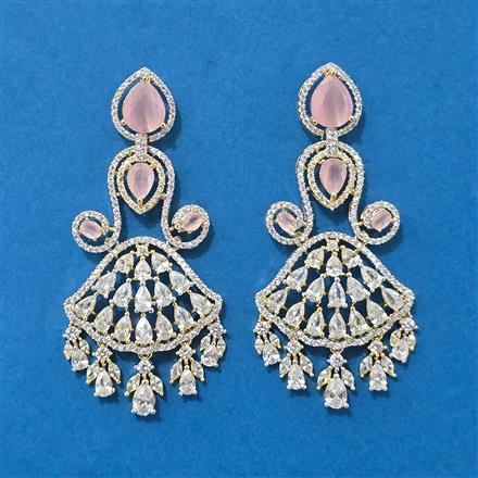 Cubic Zirconia Classic Earring With 2 Tone Plating
