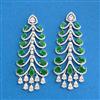 Cz Classic Earring With Rhodium Plating