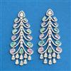 Cz Classic Earring With Rhodium Plating