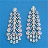 Cz Classic Earring With Rhodium Plating