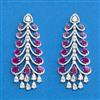 Cz Classic Earring With Rhodium Plating