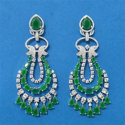 Cubic Zirconia Classic Earring With Rhodium Plating