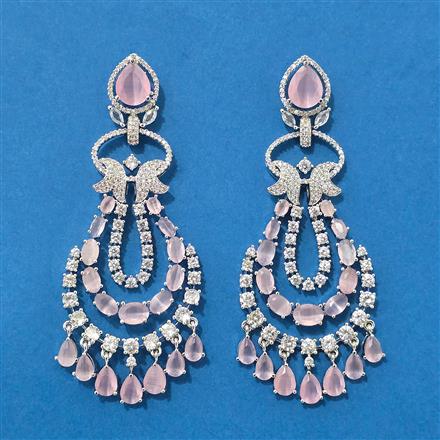 Cubic Zirconia Classic Earring With Rhodium Plating