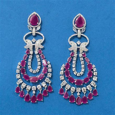 Cubic Zirconia Classic Earring With Rhodium Plating