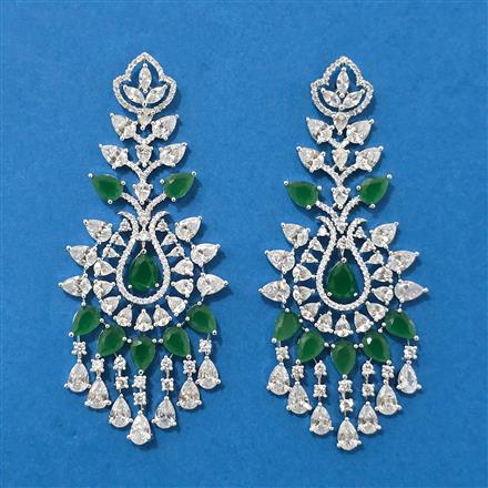 Cubic Zirconia Classic Earring With Rhodium Plating