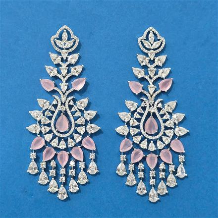 Cubic Zirconia Classic Earring With Rhodium Plating