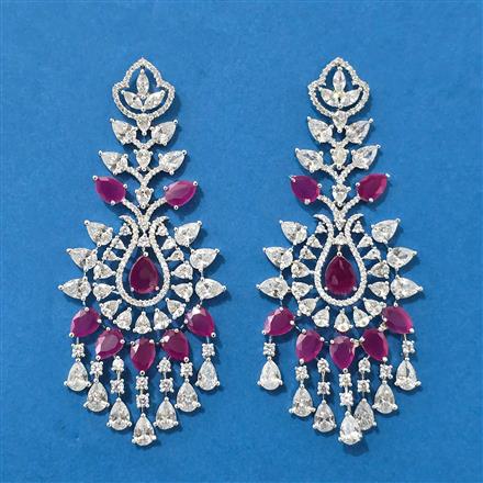 Cubic Zirconia Classic Earring With Rhodium Plating