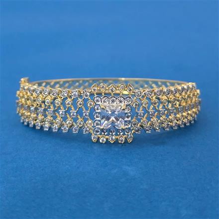 Cubic Zirconia Classic Kada With 2 Tone Plating