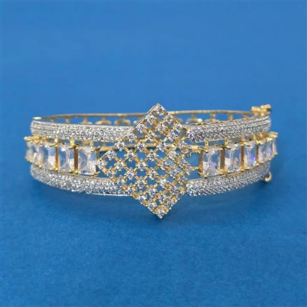 Cubic Zirconia Openable Kada With 2 Tone Plating