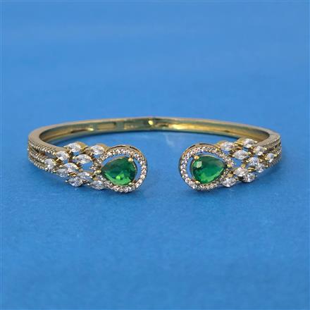 Cubic Zirconia Delicate Kada With Mehndi Plating