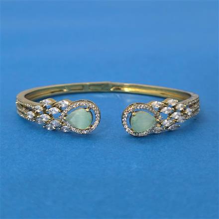 Cubic Zirconia Delicate Kada With Mehndi Plating