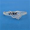 Cubic Zirconia Openable Kada With Rhodium Plating