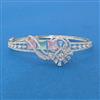 Cubic Zirconia Openable Kada With Rhodium Plating