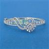 Cubic Zirconia Openable Kada With Rhodium Plating