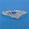 Cubic Zirconia Openable Kada With Rhodium Plating