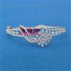 Cubic Zirconia Openable Kada With Rhodium Plating