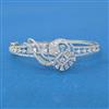 Cubic Zirconia Openable Kada With Rhodium Plating