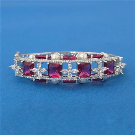 Cubic Zirconia Moti Kada With Rhodium Plating