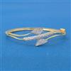 Cubic Zirconia Openable Kada With Mehndi 2 Tone Rhodium Plating