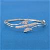 Cubic Zirconia Openable Kada With Mehndi 2 Tone Rhodium Plating