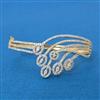 Cubic Zirconia Openable Kada With Mehndi 2 Tone Rhodium Plating