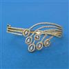 Cubic Zirconia Openable Kada With Mehndi 2 Tone Rhodium Plating