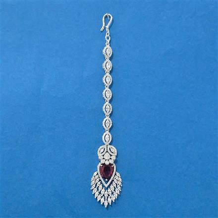Cubic Zirconia Classic Tikka With Rhodium Plating