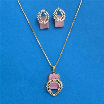 Cz Classic Pendant Set With Mehndi Plating