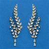 Cubic Zirconia Classic Earring With Mehndi 2 Tone Rhodium Plating