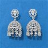 Cubic Zirconia Jhumki With Mehndi 2 Tone Rhodium Plating