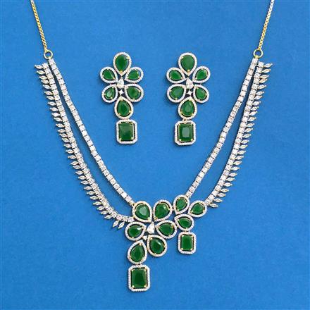 Cz Classic Necklace With 2 Tone Plating