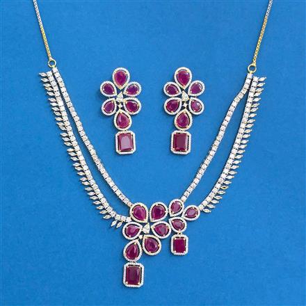 Cz Classic Necklace With 2 Tone Plating