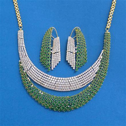 Cz Classic Necklace With 2 Tone Plating