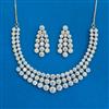 Cz Classic Necklace With Mehndi 2 Tone Rhodium Plating