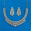 Cz Classic Necklace With Mehndi 2 Tone Rhodium Plating