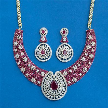 Cz Classic Necklace With 2 Tone Plating