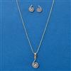 American Diamond Delicate Pendant Set With 2 Tone Plating