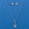 American Diamond Delicate Pendant Set With Rhodium Plating