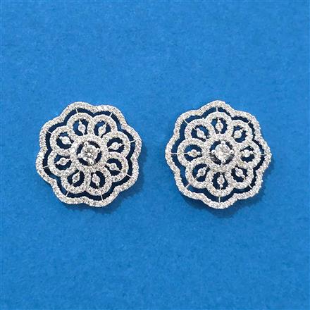 Cubic Zirconia Tops With Rhodium 2 Tone Plating