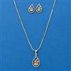American Diamond Classic Pendant Set With 2 Tone Plating