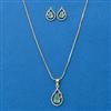 American Diamond Classic Pendant Set With 2 Tone Plating