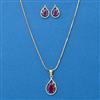 American Diamond Classic Pendant Set With 2 Tone Plating