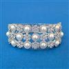 Cubic Zirconia Moti Kada With Rhodium 2 Tone Plating